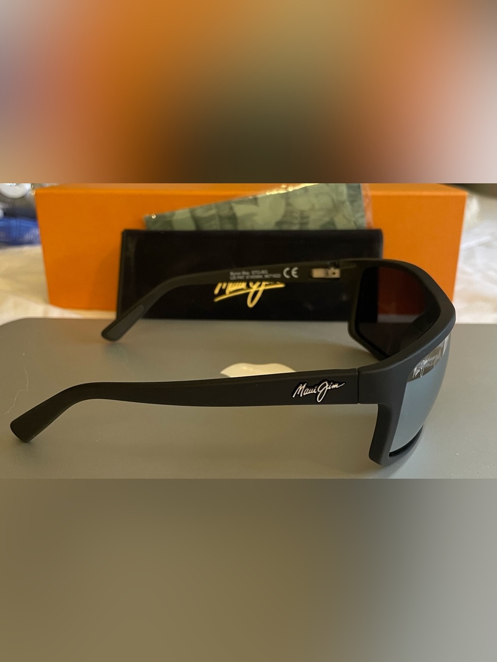 Maui Jim Matte Black Frame with Gray Polarized Lenses Wrap Sunglasses - Picture 8 of 16